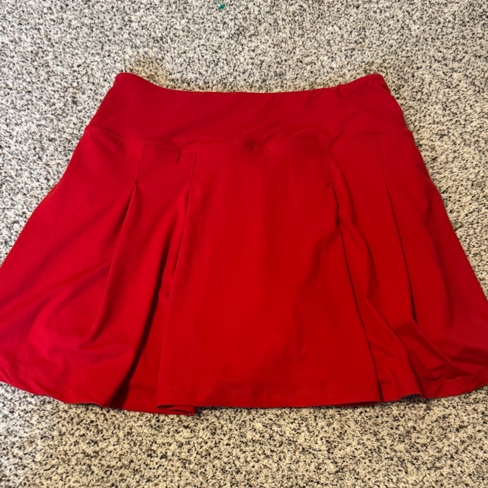 Red Athletic Skort with Comfortable Stretch Waistband - Picture 4 of 6